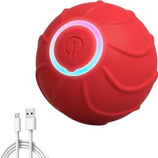 Magic Ball Dog, Interactive Play Ball for Dogs, Magic Ball for Dogs, Smart Dog Ball Electric, 2 Interactive Modes, Rechargeable via USB, for Puppies, Small and Medium (Red)