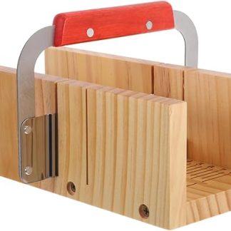 Sewroro Wooden Soap Cutter with Double Slot Wave Blades for Precise Cutting Adjustable Professional Soap Tool for Even Slices for DIY Handmade Soap Making