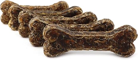 DOGBOSS 100% Natural Chew Bone 100% Deer Skin or 100% Horse Skin Especially for Puppies from 16 Weeks of Life & Senior Dogs in Various Sizes and Flavours (5 Pack 100% Horse Skin 12 cm)