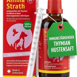 Anima-Strath Thyme - Liquid Respiratory Support for Dogs and Cats | Natural Cough Syrup Tonic for Coughs & Runny Nose | Strengthens Immune System with 61 Micronutrients & Minerals