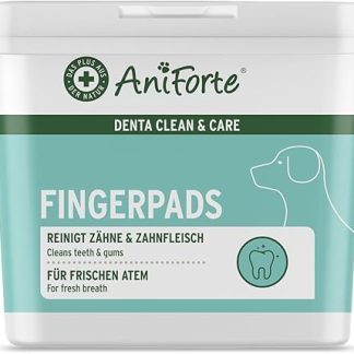 AniForte Denta Clean & Care Finger Pads for Dogs Pack of 50 - Finger Cots for Dental Care & Teeth Cleaning, Nourishes Teeth & Gums, Reduces Plaque, Pads for Oral Hygiene & Fresh Breath