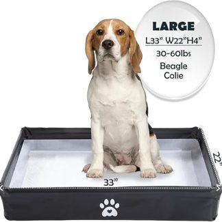 MEEXPAWS PIPI Dog Pad Holder Foldable XXL, Puppy Mat Holder with High Edge, Dog Toilet Indoor for Large Dogs (82 x 56 cm), Waterproof Training Mat, Odourless