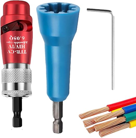 Anulely Drill Bit Wire Stripper Kit, Wire Twisting Tool, Portable Wire Nut Twisting Tool, Electrical Wire Stripping Tool Quick Stripping Drill Connector for Electricians