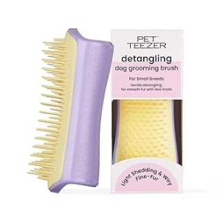 Tangle Teezer Pet Teezer Detangling Brush for Small Dogs - Dog Brush for Dry or Bath Use - The Perfect Brush for Dogs - Purple & Yellow