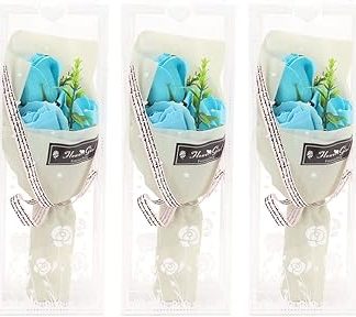 Beautiful Blue Rose Soap Artificial Flower Romantic Soap Rose Flower for Birthday Gift Decoration Office Living Room