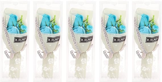 Beautiful Blue Rose Soap Artificial Flower Romantic Soap Rose Flower for Birthday Gift Decoration Office Living Room