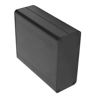 LANTRO JS - Aluminum Enclosure for Electronics, 1.5 x 3.5 x 3.9 Black Aluminum Cooling Case DIY Housing with Split Junction Box