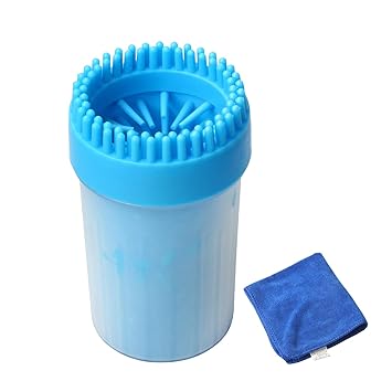 Kitchnexus Dog Paw Cleaner Silicone Paw Cleaner Pet Foot Cleaning Brush Pet Care with a Towel