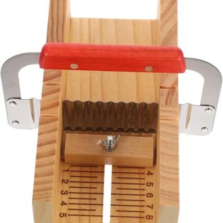Operitacx Wooden Soap Cutter with Wavy Cutting Slots for DIY Soap Making with Cookie Box Mould for Professional Beginners Soap Press Accessories for Soap Loaf