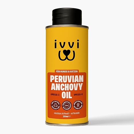 Peruvian Anchovy Oil for Dogs & Cats - 3 x Stronger Than Salmon Oil - Omega-3 Omega-6 Fish Oil for Skin, Joints, Heart & Immune System - Triple Filtered - Marin Trust Certified - 250 ml