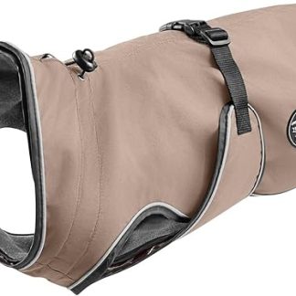 HUNTER UPPSALA Waterproof Reflective Dog Coat, 60 Taupe