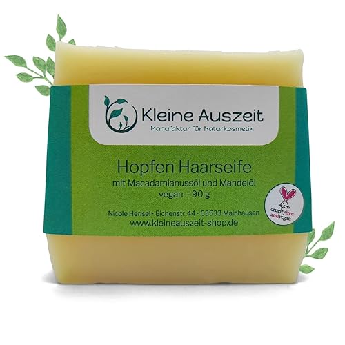 Hops Hair Soap - for Dullless, Brittle Hair and Dry, Sensitive Scalp, Vegan, Palm Oil, Handmade Natural Soap, Hair Soap from Little Auszeit Manufaktur