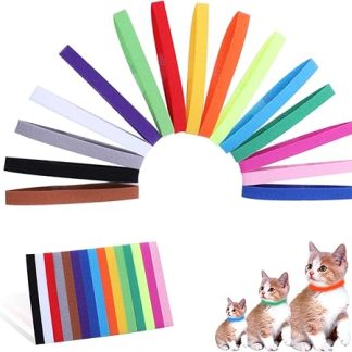 Puppy ID Collars Puppy Collars Adjustable Puppy Collar Multicoloured Nylon Collar Dog Small Puppy Identification Dog Tags for Newborn Puppies Kittens Pets, 15 Colours