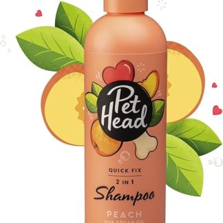 Pet Head Dog Shampoo, Quick Fix 2-in-1 Shampoo and Conditioner for Dogs Peach, 90413A, 300 ml (Pack of 1)