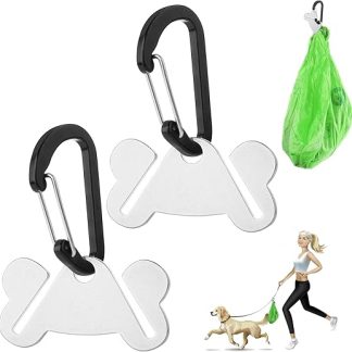 cobee Poop Bag Holder, Hands Free Dog Poop Bag Holder, 2 Pack Dog Poop Bag Holder for Leash, Dispenser Accessories (Black)