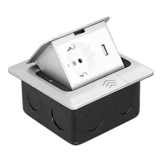 Floor Socket 250V 16A EU Standard Pop Up Socket with Built-in USB Power Supply (Fast Jump)
