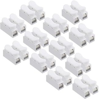 12 Pcs CH2 Quick Connector - No Welding Quick Connector for LED Strip Light, Cable Clamp Terminal Block & Screw Terminal Barrier Block Set [ICA2]