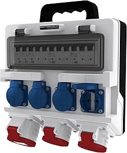 Doktorvolt Power Distributor Construction Power Distributor TR-S 32A 2x16A 4x230V Distributor with Handle Portable