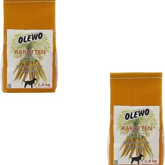 Olewo Carrot Pellets | Double Pack | 2 x 1kg | Supplementary Feed for Dogs | Supports Digestion and Immune System | Natural Ingredients