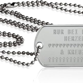 Personalised Dog Tag World War 2 and Own Text | Dog Tag Chain with Embossing | Includes Chain & Silencer in Set | Different Individual Texts and Designs Available (World War 2)