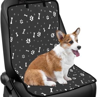 Car Seat Covers for Dogs, Front Dog Car Seat Cover, Back Seat, Car Seat Protector, Scratch-Resistant, Non-Slip, Dog Car Seat Cover, Universal Suitable for Cars, Trucks, Vans and SUVs (Black)