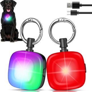 MonHall 2 Dog Lights, 4 Modes Rechargeable Light Pendant, Dog, Super Bright Light Dog, IP68 Waterproof Dog Light for Dogs, Children, Joggers, Campers