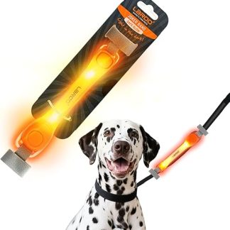 LaRoo Safety LED Light Strip for Dogs Cats, LED Light Flashing Light with Velcro Fastening, Easy to Attach to Collar Lead and Harness, Waterproof Luminous Outdoor Sports