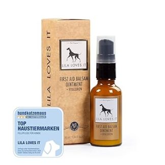 Wound Ointment for Dogs - Natural Balm with Aloe Vera and Vegetable Oils, Regenerates and Relieves Itching, with Hyaluronic and Zinc, First Aid Balm by Purple Loves It, 30 ml