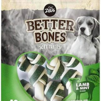 Zeus BetterBones Chew Bones for Dogs with Lamb and Mint Flavour, 7.5 cm, Pack of 10