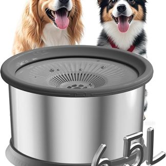6.5 L Water Bowl Dog Without Drooling, Dog Bowl Large Dogs, Drinking Bowl Dog, Water Bowl for Medium/Large Dogs (Grey, 6.5 L)