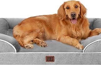 EHEYCIGA Orthopaedic Dog Bed for Large Dogs, XL Memory Foam Dog Basket, Washable Dog Sofa, Waterproof, Non-Slip, Dog Couch with High Edge