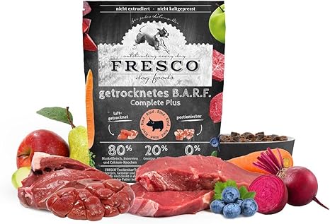 Fresco Dog Food Grain-Free Dry Food for All Dogs, Lots of Meat, Barf, Species-Appropriate & Easy, Dry Barf Complete Plus Beef, 1000g