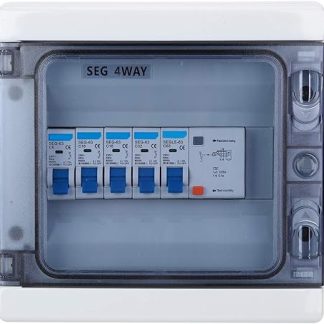 4-Way Circuit Breaker, Waterproof Leakage Circuit Breaker Protection PV Combination Box 63A 30mA RCD+4MCB 6A+2 X16A+32A