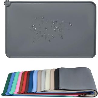 AUDWUD Silicone Waterproof Dog and Cat Pet Feeding Mat, Non-slip Pet Bowl Mat, Pet Feeding Mat