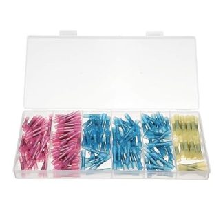 TuToy 200 Pcs Solder Sleeve Heat Shrink Butt Wire Crimp Electrical Terminals Wire Splice Connector Waterproof