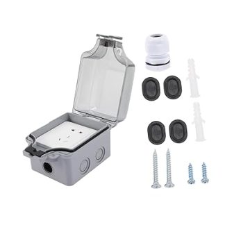FUTUREORYY Weatherproof Outdoor Socket Cover Protective Box UV Resistant Insulated for Outdoor Garden Multiple Socket