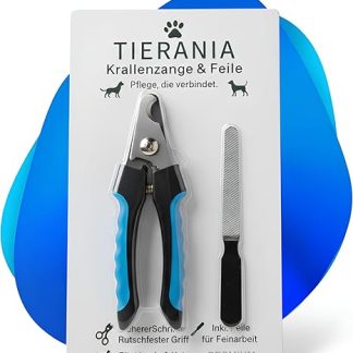 TIERANIA Germany Premium Nail Clippers for Dogs & Cats, Stainless Steel Claw Clippers with Safety Protection & Nail File - 6 Inches, High-Quality Pet Nail Clippers