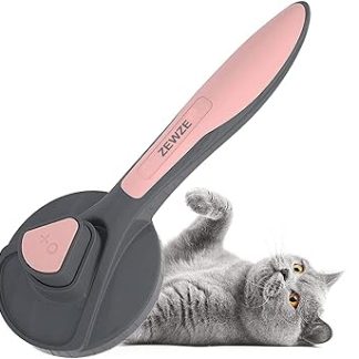 ZEWZE Pet Brush, Dog Brush, Cat Brush, Removes 90% of Dead Fur and Loose Hair, for Medium and Long Hair Dogs Cats Pink
