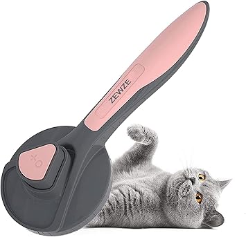 ZEWZE Pet Brush, Dog Brush, Cat Brush, Removes 90% of Dead Fur and Loose Hair, for Medium and Long Hair Dogs Cats Pink