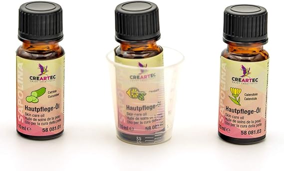 Artidee Creartec - Set of 3 Skin Care Products for Various Uses - Consisting of Cucumber, Citrobana and Marigold - Soap Making / Soap Additive - Made in Germany