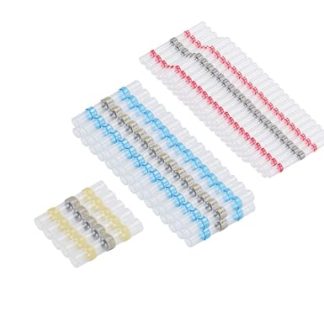 Oxoxo Heat Shrink Butt Connectors Solder Seal Wire Connectors, Marine Automotive Waterproof Electrical Connectors (25RED 20Blue 5Yellow)