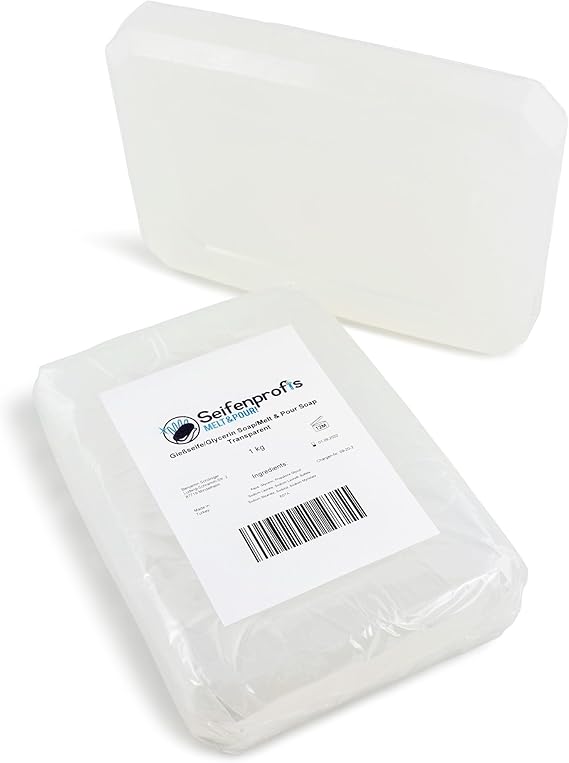 Seifenprofis - Glycerin Soap Transparent 0.9 kg (SLS + SCS Free) - Raw Soap Base 100% Vegan for Pouring Soap