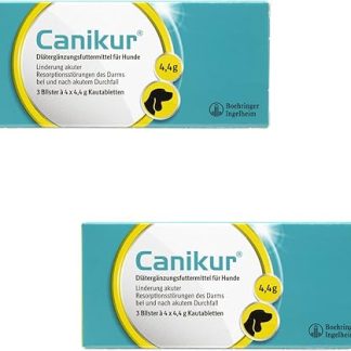 Boehringer Ingelheim Canikur | Double Pack | 2 x 3 x 4 Chewable Tablets | Dietary Supplement Feed for Dogs | For Regulation of Intestinal Function in Diarrhoea Diseases of Dogs