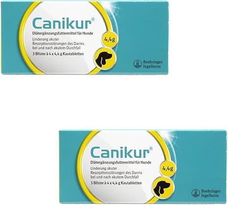 Boehringer Ingelheim Canikur | Double Pack | 2 x 3 x 4 Chewable Tablets | Dietary Supplement Feed for Dogs | For Regulation of Intestinal Function in Diarrhoea Diseases of Dogs