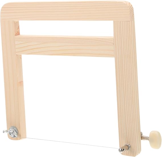 Homoyoyo Soap Cutter Adjustable with Wire for Cold and Hot Process for Soap Making with Wooden Handle for Household and Homemade