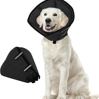 Dog Collar Soft After Surgery, Adjustable Anti Leak Protection Dog, Breathable Dog Collar, Lightweight Collar for Dogs, Protective Collar for Large Dogs (Black, XL)