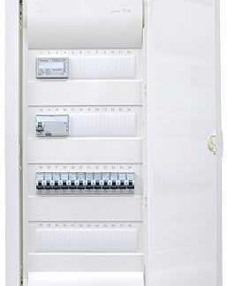 Hager Cavity Wall Distributor with Counter 4-Row VH48NC I Ready to Connect Wired with Clamp Block I Equipping Legrand 1x FI 4-Pin + 12x LS B16A