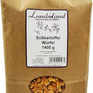Lunderland Sweet Potato Cube 1400 g Feed for Dogs and Cats, Vegetable Flakes