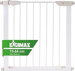 Stair Gate 77-82 cm, No Drilling, Door Safety Gate for Children, Dogs and Cats, with Auto-Close & Keep-Open Function, Stair Gate White
