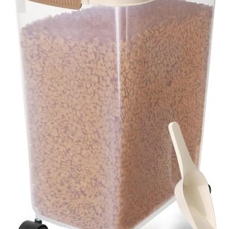 Nobleza - Dog Food Storage with Wheels for Pets, 40L Food Container with Date Display, Transparent Airtight Storage Container for Dogs and Cats